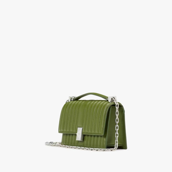 Kate Spade Deco Quilted Mini Flap Chain Crossbody in Jungle Vine