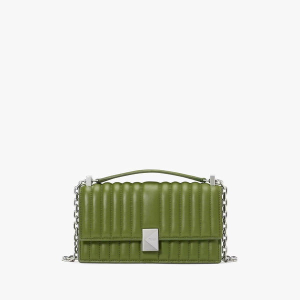 Kate Spade Deco Quilted Mini Flap Chain Crossbody in Jungle Vine