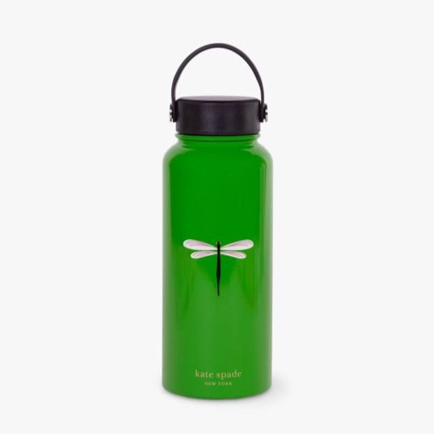 Kate Spade Extra Large Dragonfly Stainless Steel Drinks Bottle 937ml in Green