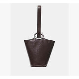 Kate Spade Halo Glazed Leather Mini Bucket Bag in Hot Fudge