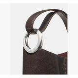 Kate Spade Halo Glazed Leather Mini Bucket Bag in Hot Fudge