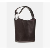 Kate Spade Halo Glazed Leather Mini Bucket Bag in Hot Fudge