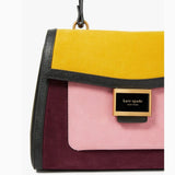 Kate Spade Katy Colorblocked Suede Medium Top-handle Bag in Black Multi