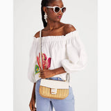 Kate Spade Katy Wicker Medium Convertible Shoulder Bag Halo White