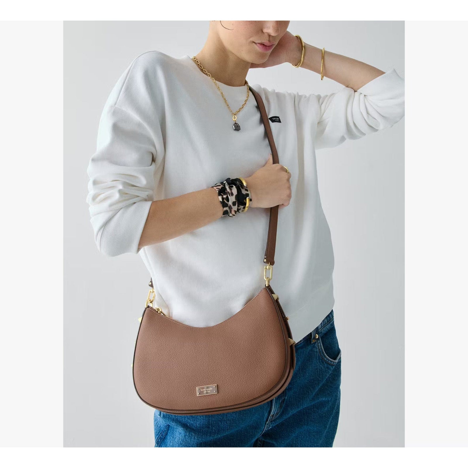 Kate Spade Liv Convertible Shoulder Bag In Warm Acorn