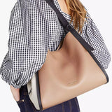 Kate Spade New York Knott Leather Colour Block Shoulder Bag in Kraft Paper/Multi