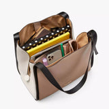 Kate Spade New York Knott Leather Colour Block Shoulder Bag in Kraft Paper/Multi