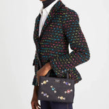 Kate Spade Sam Icon Candy Gem Embellished Satin Small Tote In Black