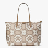 Kate Spade Sunflower Monogram Large Tote Bag Natural Multi