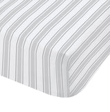 Little Bianca Fine Linens Bedroom Check And Stripe Fitted Sheet 25cm Depth Grey
