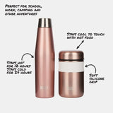 BUILT Apex Insulated Water Bottle and Insulated Food Flask Set In Rose Gold