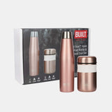 BUILT Apex Insulated Water Bottle and Insulated Food Flask Set In Rose Gold