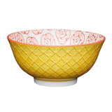 KitchenCraft Bright Yellow Floral 15.7cm Ceramic Bowl