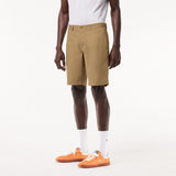 Lacoste Slim Fit Stretch Cotton Bermuda Shorts in Beige
