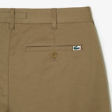 Lacoste Slim Fit Stretch Cotton Bermuda Shorts in Beige