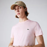 Lacoste Crew Neck Pima Cotton Jersey T-Shirt in Light Pink