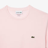 Lacoste Crew Neck Pima Cotton Jersey T-Shirt in Light Pink
