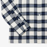 Lacose Regular Fit Plaid Check Flannel Shirt In White/Navy