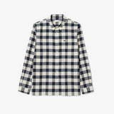 Lacose Regular Fit Plaid Check Flannel Shirt In White/Navy
