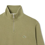 Lacoste Classic 1/2 Zip Sweater In Khaki Green