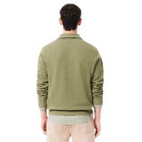 Lacoste Classic 1/2 Zip Sweater In Khaki Green
