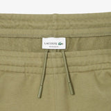 Lacoste Cotton Fleece Cargo Shorts In Khaki Green