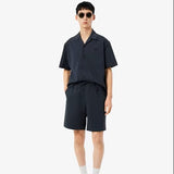 Lacoste Cotton Seersucker Shorts Noir