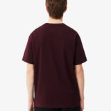 Lacoste Cotton T-Shirt In Dark Burgundy