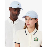 Lacoste Cotton Twill Cap In Light Blue