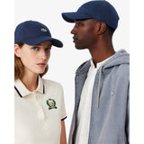 Lacoste Cotton Twill Cap In Navy