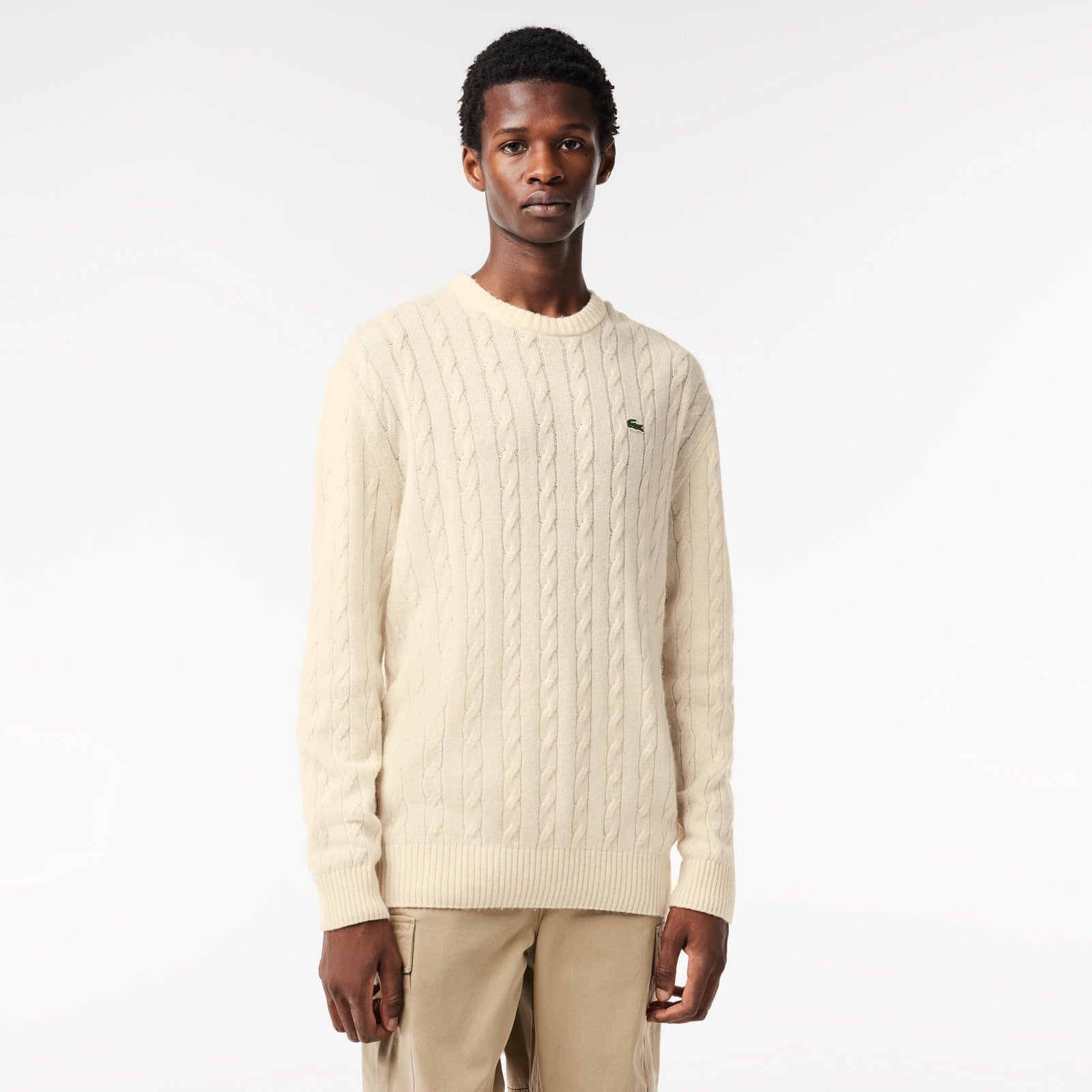 Lacoste Crew Neck Jumper in Lapland Cream