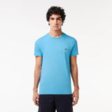 Lacoste Crew Neck Pima Cotton Jersey T-Shirt in Celest Blue