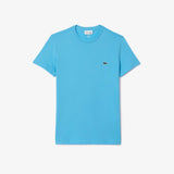 Lacoste Crew Neck Pima Cotton Jersey T-Shirt in Celest Blue