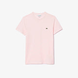 Lacoste Crew Neck Pima Cotton Jersey T-Shirt in Light Pink