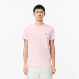Lacoste Crew Neck Pima Cotton Jersey T-Shirt in Light Pink