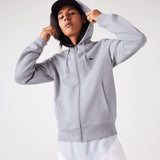 Lacoste Full Zip Hoodie Silver Chine