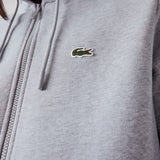 Lacoste Full Zip Hoodie Silver Chine
