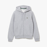 Lacoste Full Zip Hoodie Silver Chine