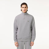 Lacoste Half Zip Knit Sweatshirt in Grey Chine
