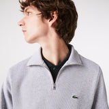 Lacoste Half Zip Knit Sweatshirt in Grey Chine