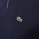 Lacoste Half Zip Logo Sweatshirt In Navy