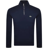 Lacoste Half Zip Logo Sweatshirt In Navy