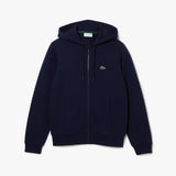 Lacoste Kangaroo Pocket Fleece Zipped Sweatshirt Navy