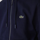 Lacoste Kangaroo Pocket Fleece Zipped Sweatshirt Navy