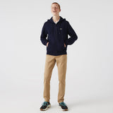 Lacoste Kangaroo Pocket Fleece Zipped Sweatshirt Navy