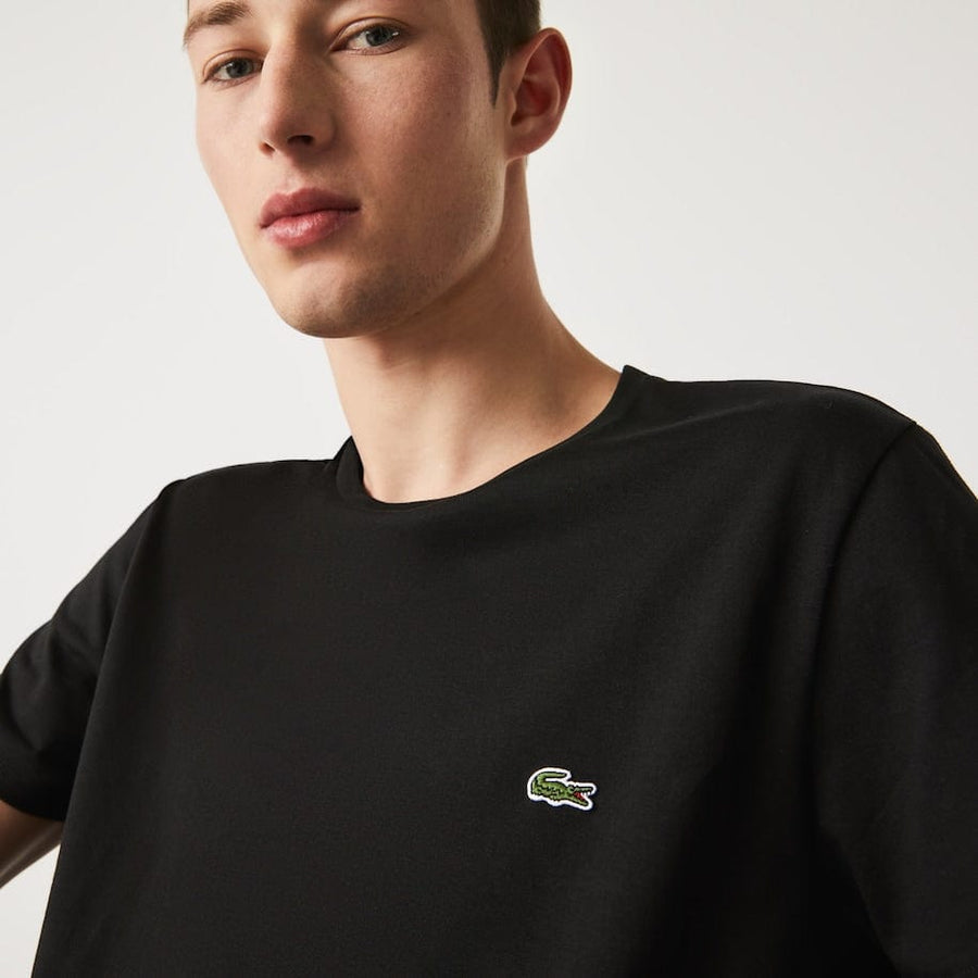 Lacoste Men's Crew Neck Pima Cotton Jersey T-shirt Black