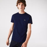 Lacoste Men's Crew Neck Pima Cotton Jersey T-shirt in Navy