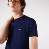 Lacoste Men's Crew Neck Pima Cotton Jersey T-shirt in Navy