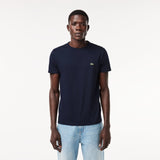 Lacoste Men's Crew Neck Pima Cotton Jersey T-shirt in Navy