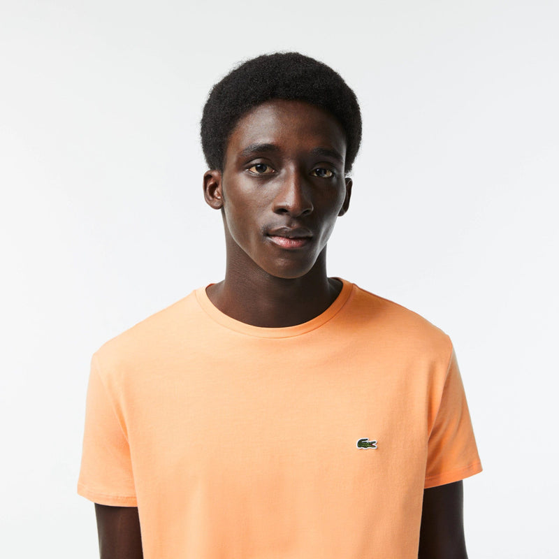 Mens orange lacoste t shirt hot sale